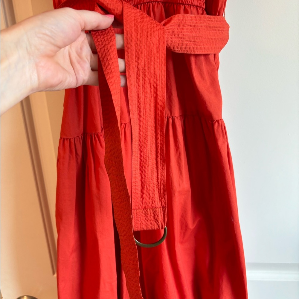 Ulla Johnson 100% Cotton Orange Puff Sleeve Tiere… - image 4